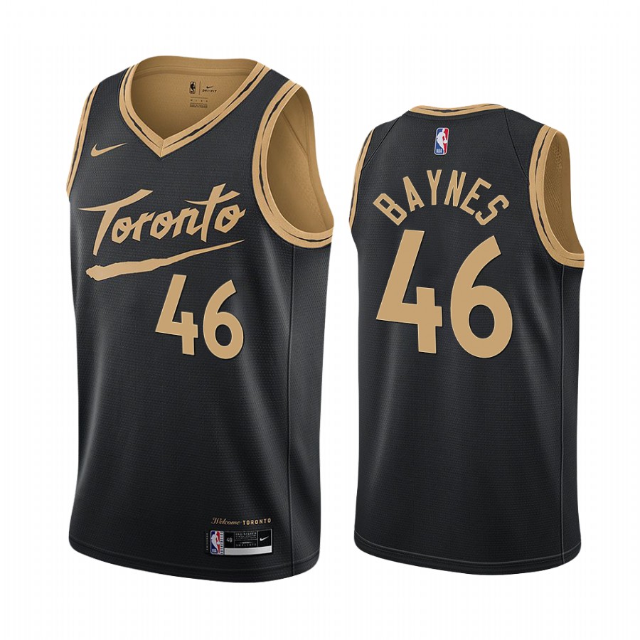 Personalized Raptors #46 Aron Baynes Black NBA Swingman 2020-21 City Edition Jersey