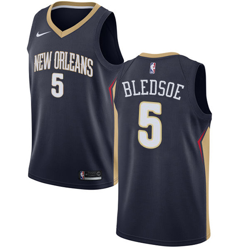 Personalized Pelicans #5 Eric Bledsoe Navy NBA Swingman Icon Edition Jersey