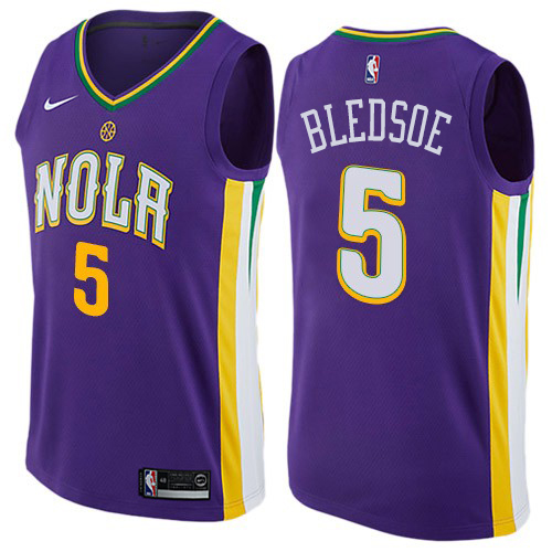 Personalized Pelicans #5 Eric Bledsoe Purple NBA Swingman City Edition Jersey