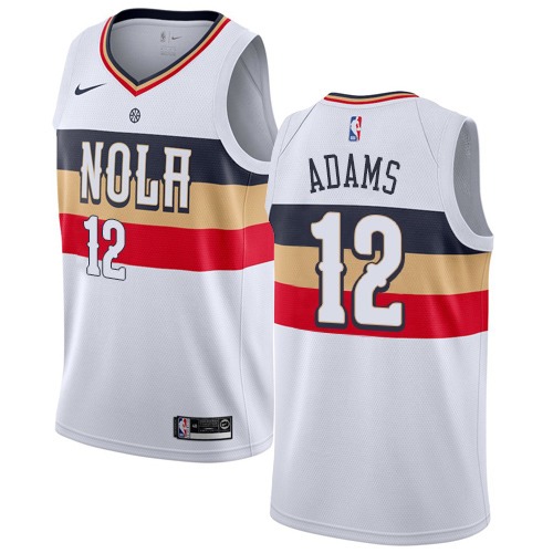 Personalized Pelicans #12 Steven Adams White NBA Swingman Earned Edition Jersey