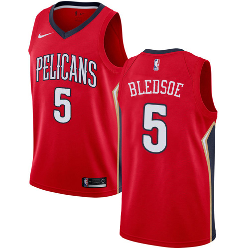Personalized Pelicans #5 Eric Bledsoe Red NBA Swingman Statement Edition Jersey