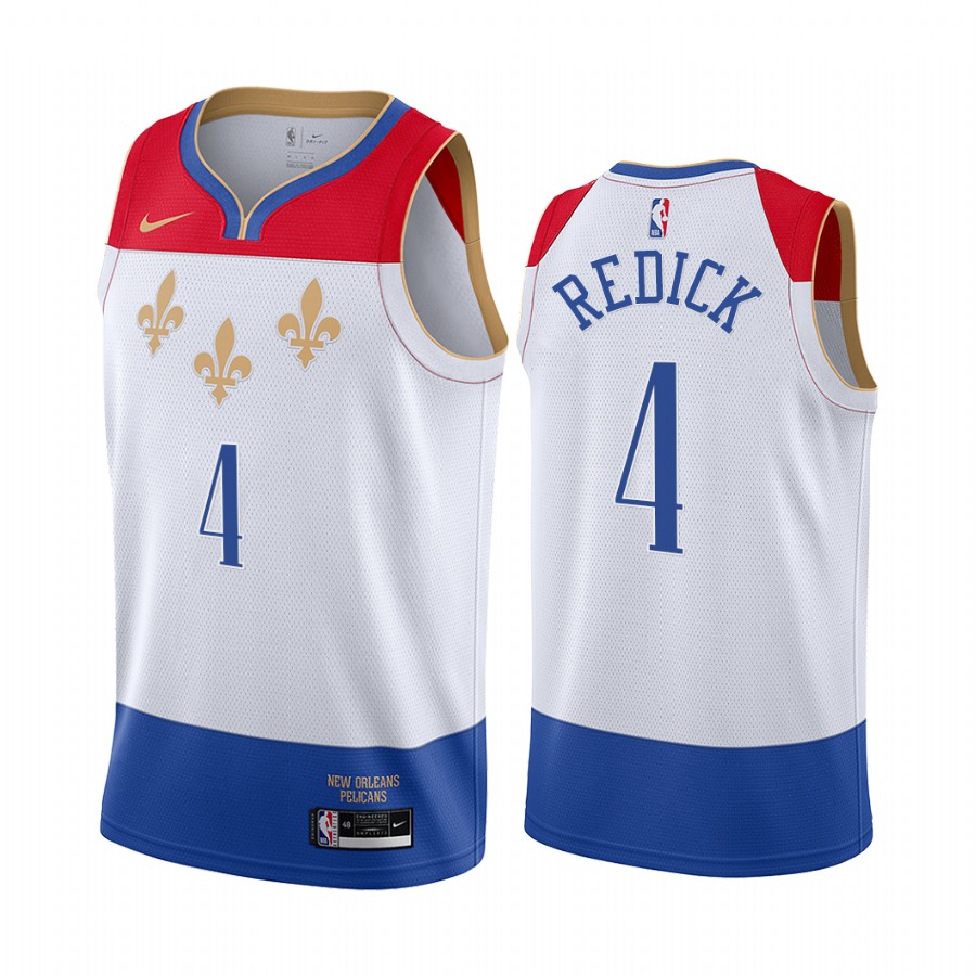 Personalized Pelicans #4 JJ Redick White NBA Swingman 2020-21 City Edition Jersey