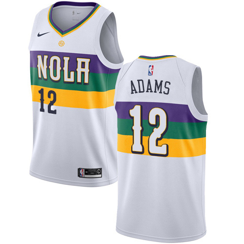Personalized Pelicans #12 Steven Adams White NBA Swingman City Edition 2018 19 Jersey