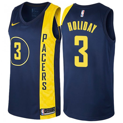 Personalized Pacers #3 Aaron Holiday Navy Blue NBA Swingman City Edition Jersey