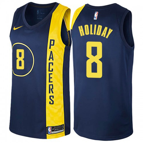 Personalized Pacers #8 Justin Holiday Navy Blue NBA Swingman City Edition Jersey