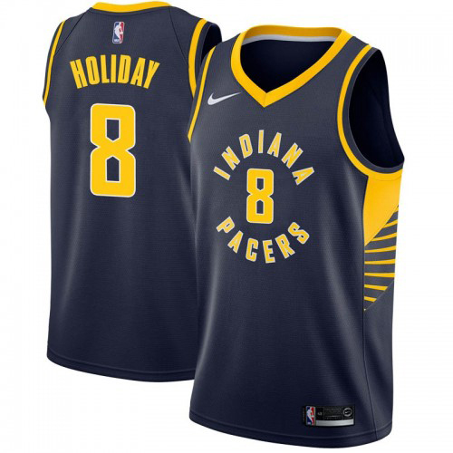 Personalized Pacers #8 Justin Holiday Navy Blue NBA Swingman Icon Edition Jersey