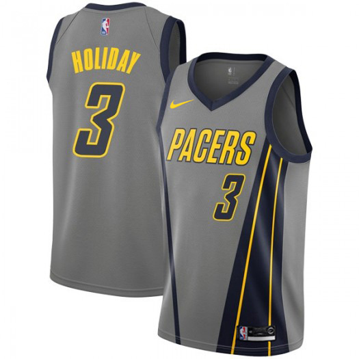 Personalized Pacers #3 Aaron Holiday Gray NBA Swingman City Edition 2018 19 Jersey