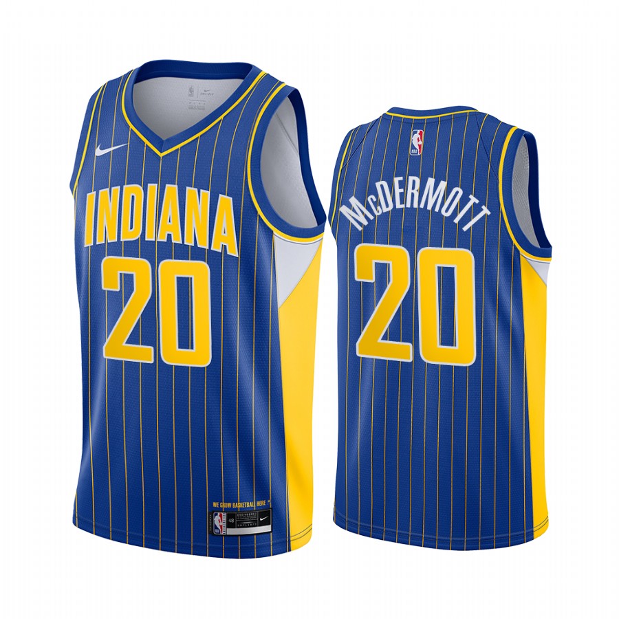 Personalized Pacers #20 Doug McDermott Blue NBA Swingman 2020-21 City Edition Jersey