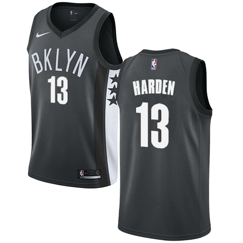 Personalized Nets #13 James Harden Gray NBA Swingman Statement Edition Jersey