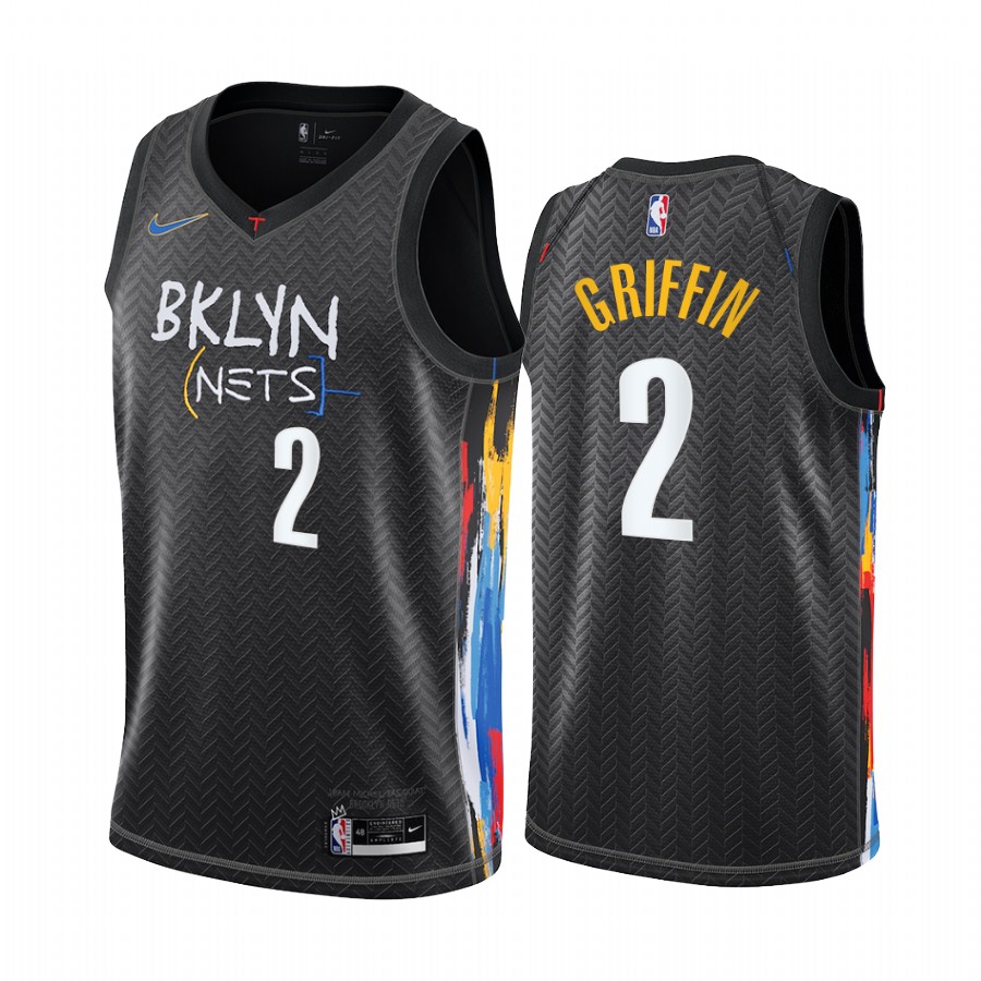 Personalized Nets #2 Blake Griffin Black NBA Swingman 2020-21 City Edition Jersey
