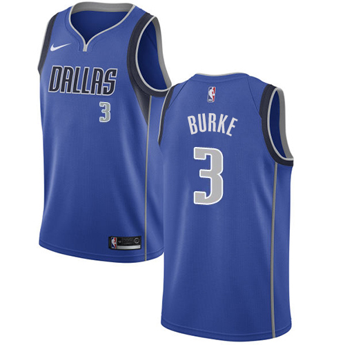 Personalized Mavericks #3 Trey Burke Royal NBA Swingman Icon Edition Jersey