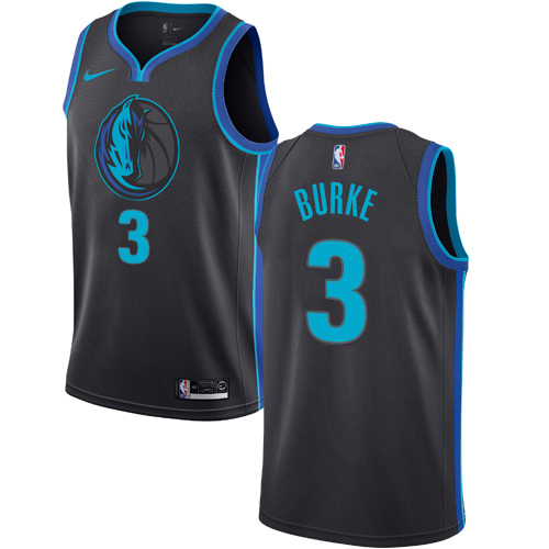 Personalized Mavericks #3 Trey Burke Anthracite NBA Swingman City Edition 2018 19 Jersey