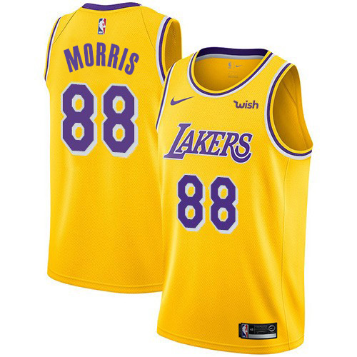 Personalized Lakers #88 Markieff Morris Gold NBA Swingman Icon Edition Jersey