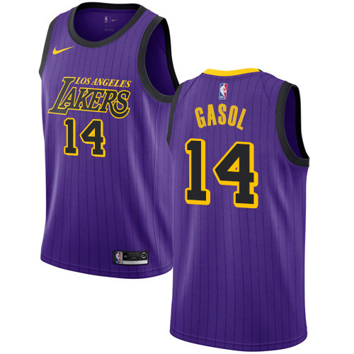 Personalized Lakers #14 Marc Gasol Purple NBA Swingman City Edition 2018 19 Jersey