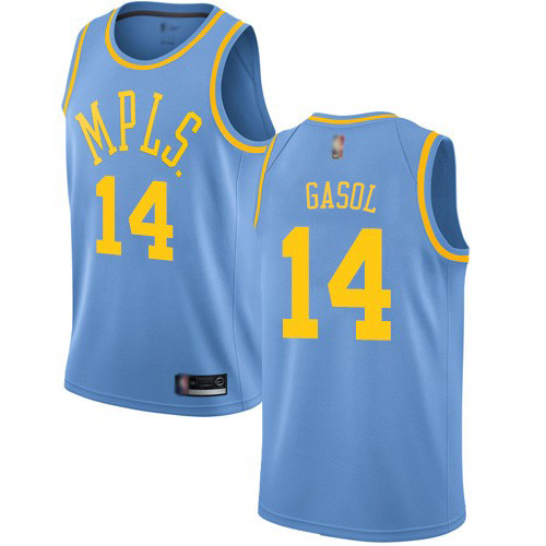 Personalized Lakers #14 Marc Gasol Royal Blue NBA Swingman Hardwood Classics Jersey