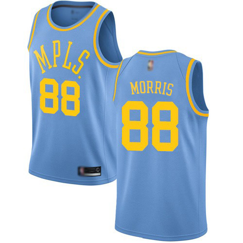Personalized Lakers #88 Markieff Morris Royal Blue NBA Swingman Hardwood Classics Jersey