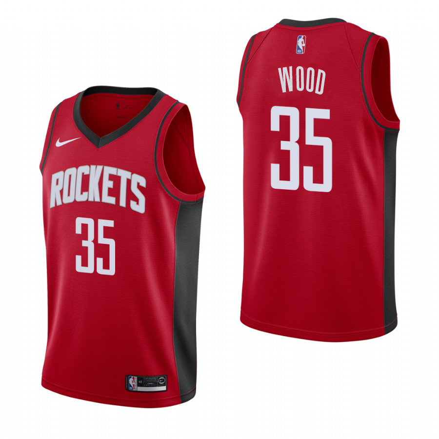 Personalized Houston Rockets #35 Christian Wood Men’s 2019-20 Icon Edition Red Stitched NBA Jersey