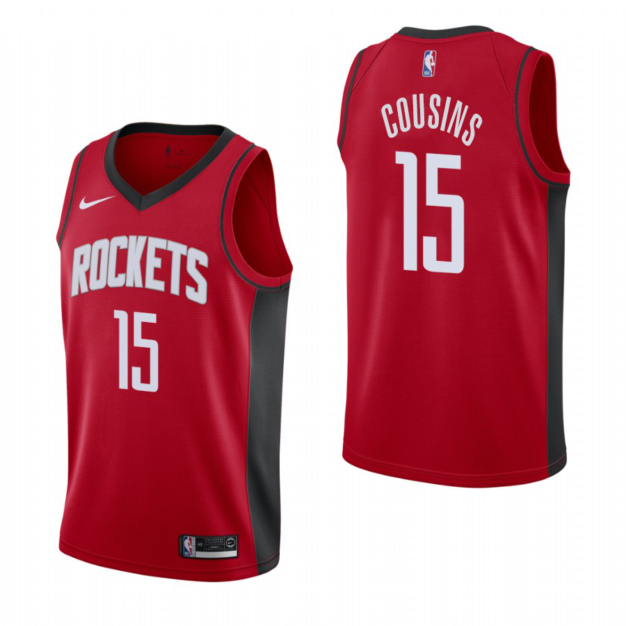 Personalized Houston Rockets #15 DeMarcus Cousins Men’s 2019-20 Icon Edition Red Stitched NBA Jersey