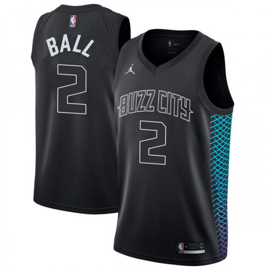 Personalized Hornets #2 LaMelo Ball Black NBA Jordan Swingman City Edition Jersey