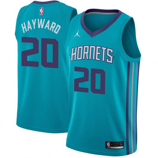 Personalized Hornets #20 Gordon Hayward Teal NBA Jordan Swingman Icon Edition Jersey