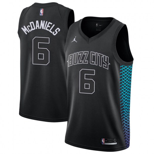 Personalized Hornets #6 Jalen McDaniels Black NBA Jordan Swingman City Edition Jersey