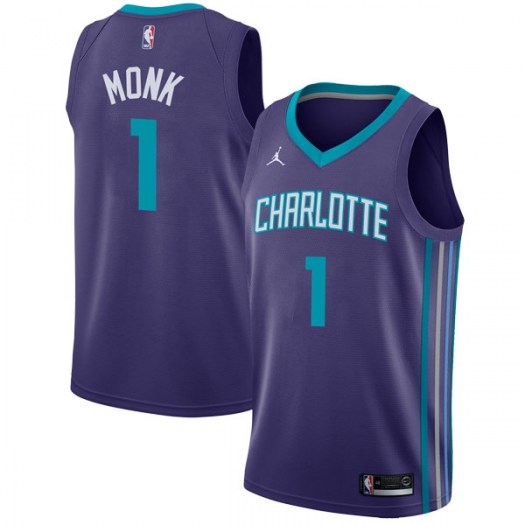 Personalized Hornets #1 Malik Monk Purple NBA Jordan Swingman Statement Edition Jersey