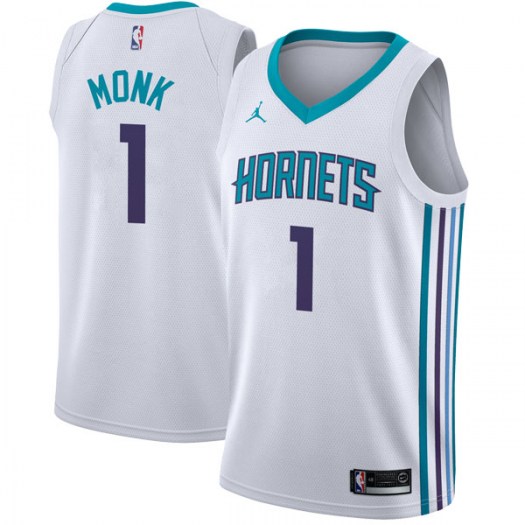Personalized Hornets #1 Malik Monk White NBA Jordan Swingman Association Edition Jersey