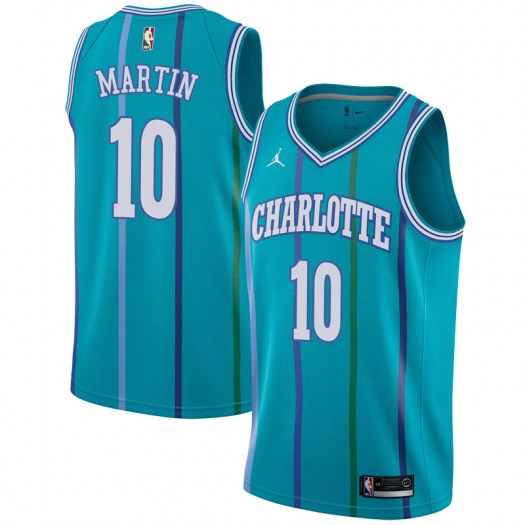 Personalized Hornets #10 Caleb Martin Aqua NBA Jordan Swingman Hardwood Classics Jersey