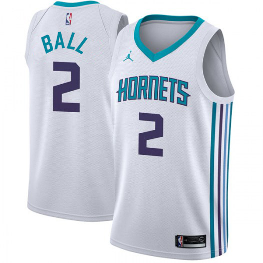 Personalized Hornets #2 LaMelo Ball White NBA Jordan Swingman Association Edition Jersey