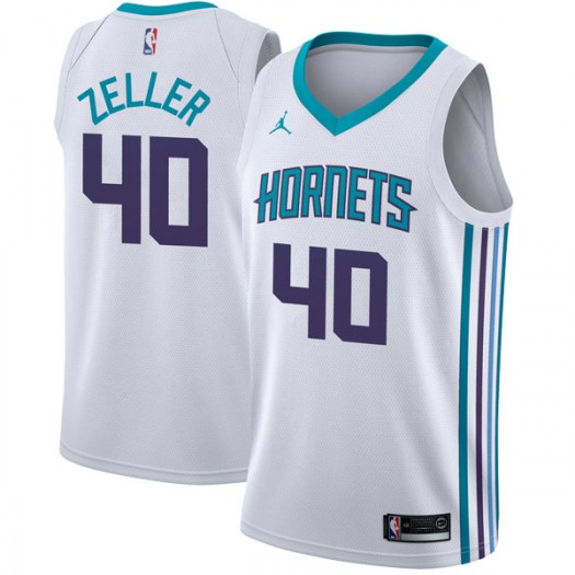 Personalized Hornets #40 Cody Zeller White NBA Jordan Swingman Association Edition Jersey