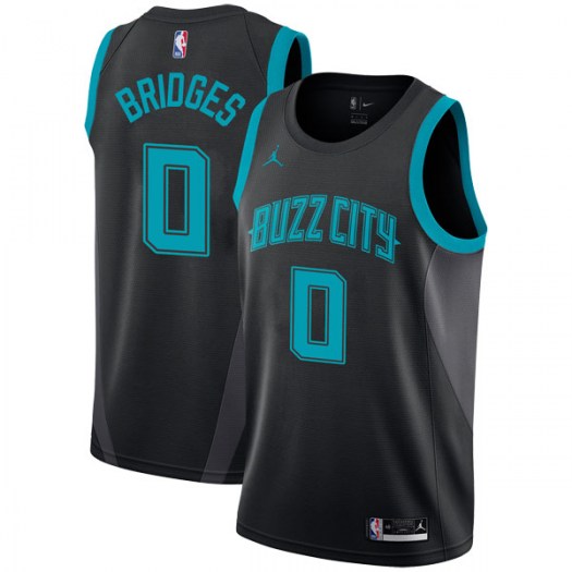 Personalized Hornets #0 Miles Bridges Black NBA Jordan Swingman City Edition 2018 19 Jersey