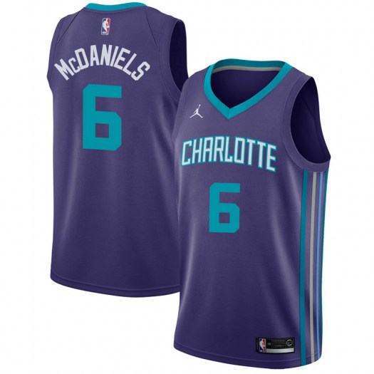 Personalized Hornets #6 Jalen McDaniels Purple NBA Jordan Swingman Statement Edition Jersey