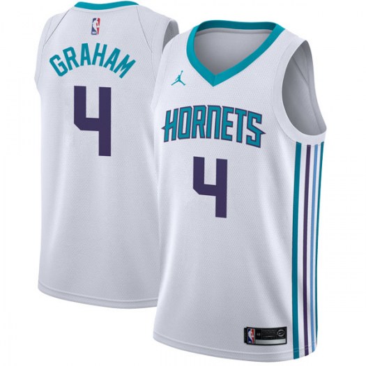 Personalized Hornets #4 Devonte’ Graham White NBA Jordan Swingman Association Edition Jersey