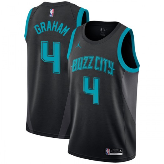 Personalized Hornets #4 Devonte’ Graham Black NBA Jordan Swingman City Edition 2018 19 Jersey