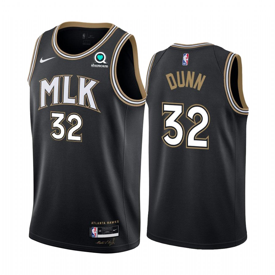 Personalized Hawks #32 Kris Dunn Black NBA Swingman 2020-21 City Edition Jersey
