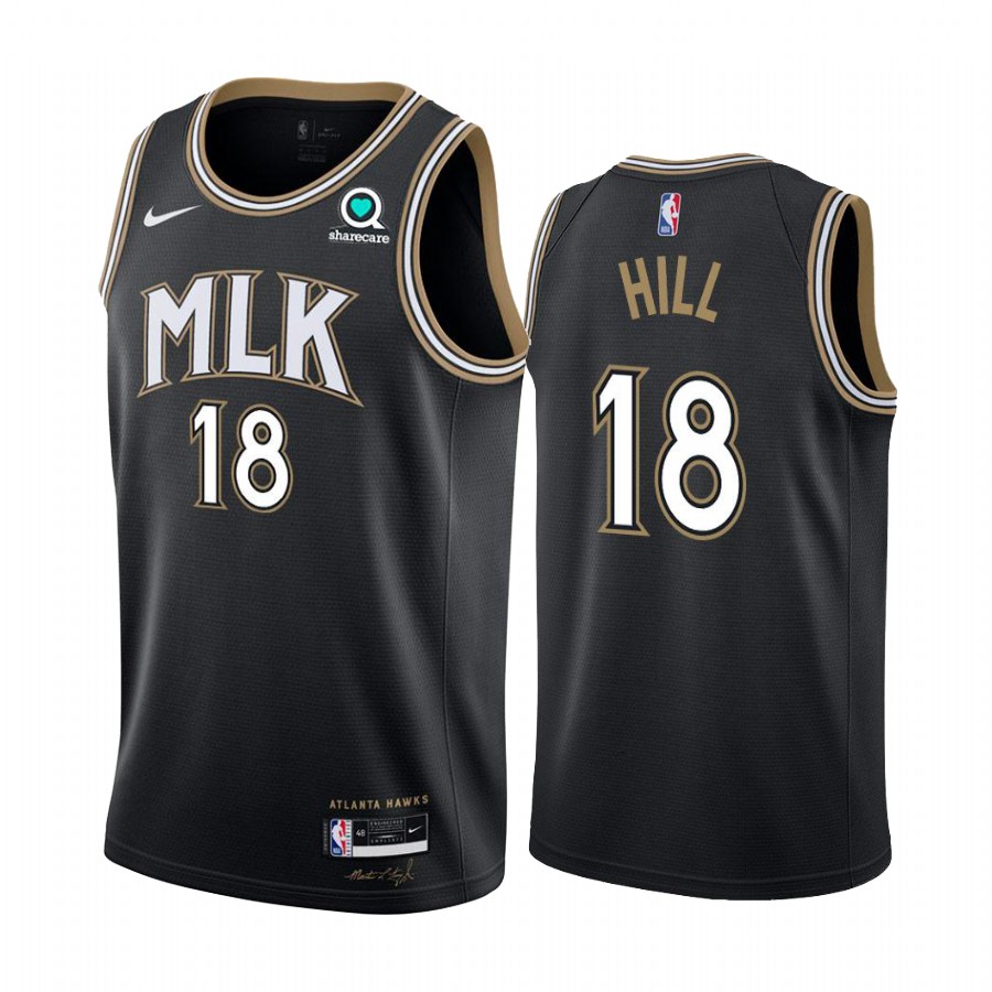 Personalized Hawks #18 Solomon Hill Black NBA Swingman 2020-21 City Edition Jersey