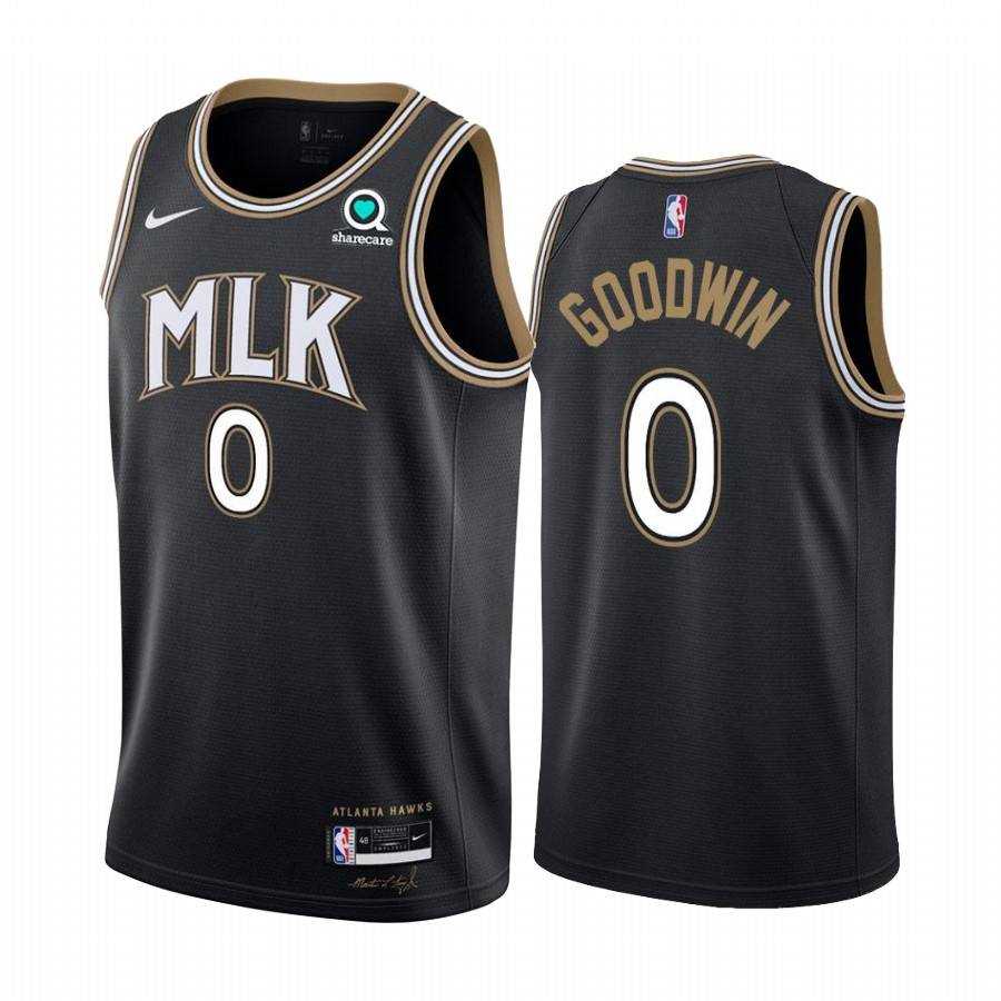Personalized Hawks #0 Brandon Goodwin Black NBA Swingman 2020-21 City Edition Jersey