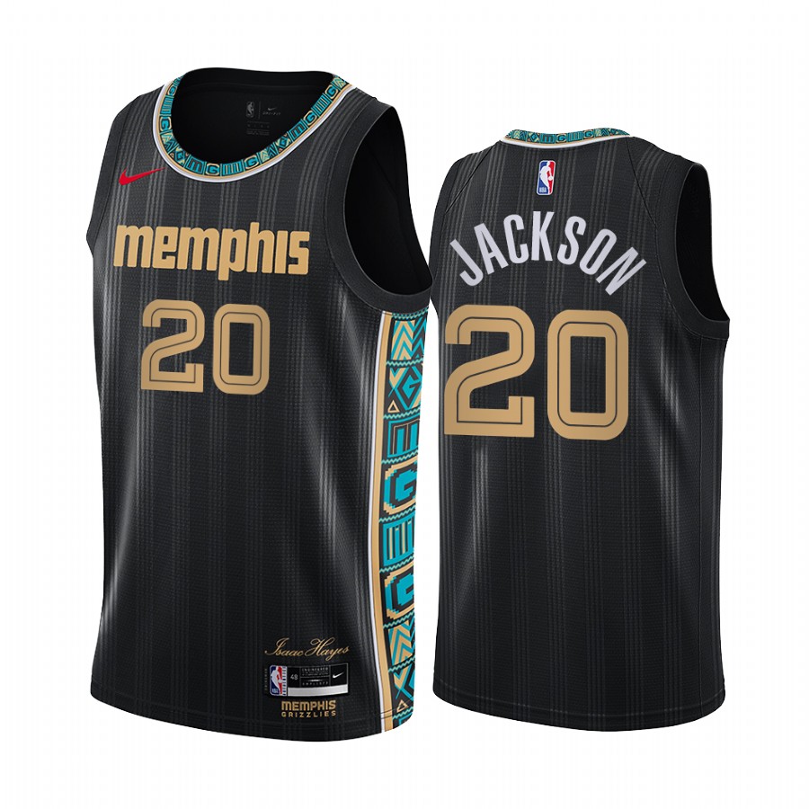 Personalized Grizzlies #20 Josh Jackson Black NBA Swingman 2020-21 City Edition Jersey