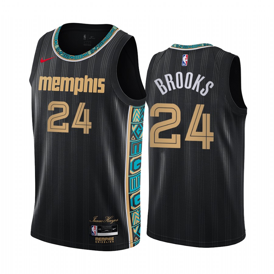 Personalized Grizzlies #24 Dillon Brooks Black NBA Swingman 2020-21 City Edition Jersey