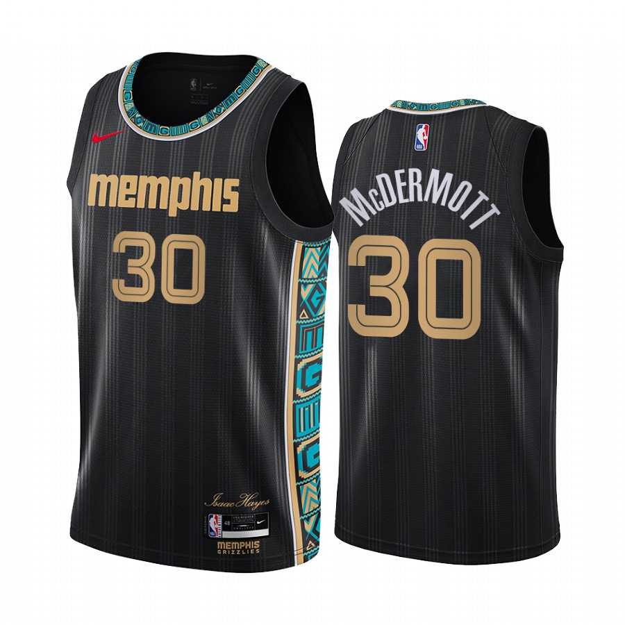 Personalized Grizzlies #30 Sean Mcdermott Black NBA Swingman 2020-21 City Edition Jersey