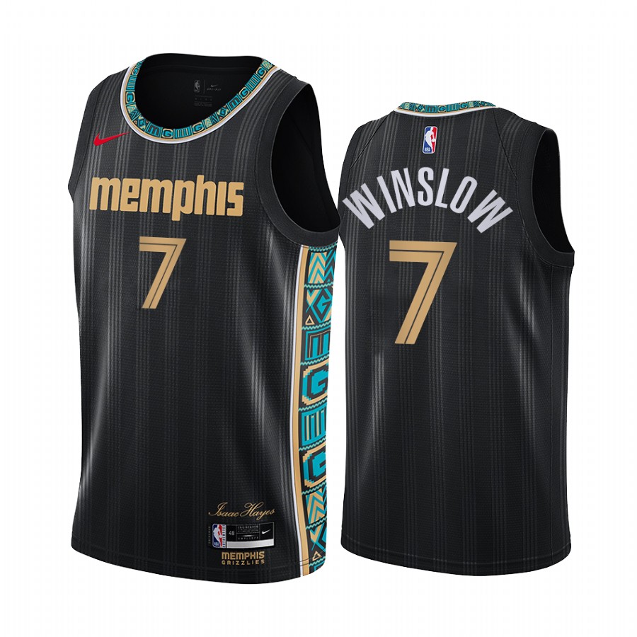 Personalized Grizzlies #7 Justise Winslow Black NBA Swingman 2020-21 City Edition Jersey