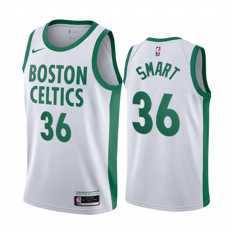 Personalized Celtics #36 White NBA Swingman 2020-21 City Edition Jersey