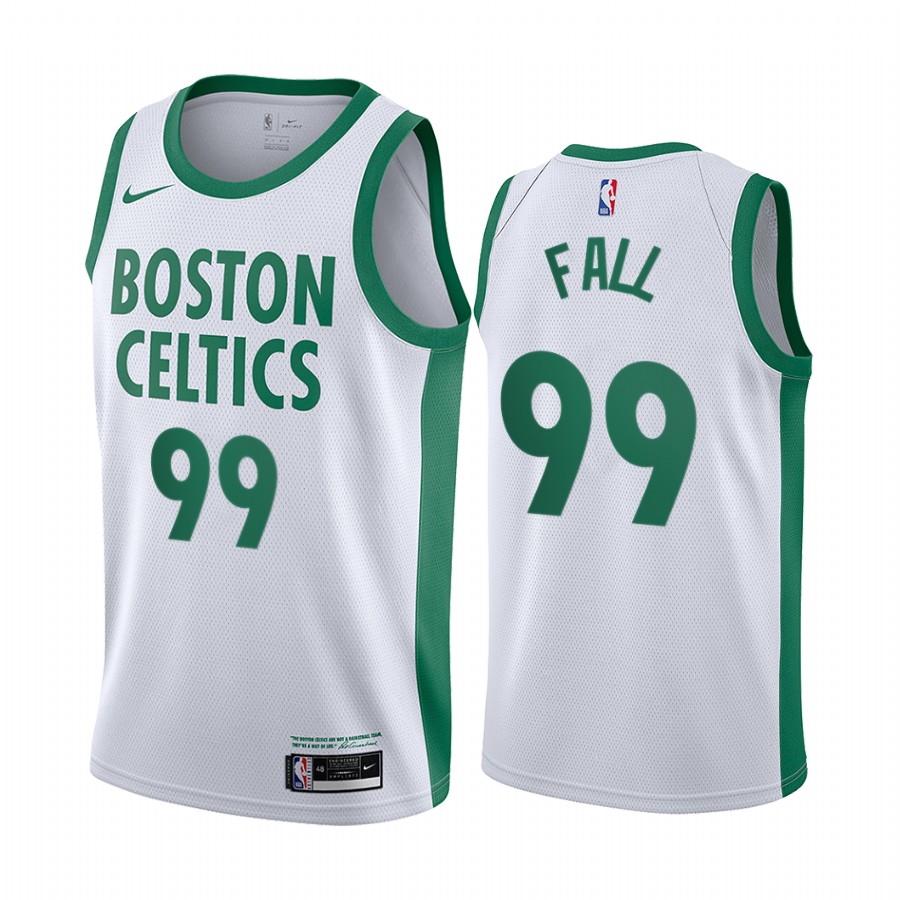 Personalized Celtics #99 Tacko Fall White NBA Swingman 2020-21 City Edition Jersey