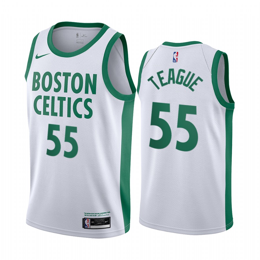 Personalized Celtics #55 Jeff Teague White NBA Swingman 2020-21 City Edition Jersey