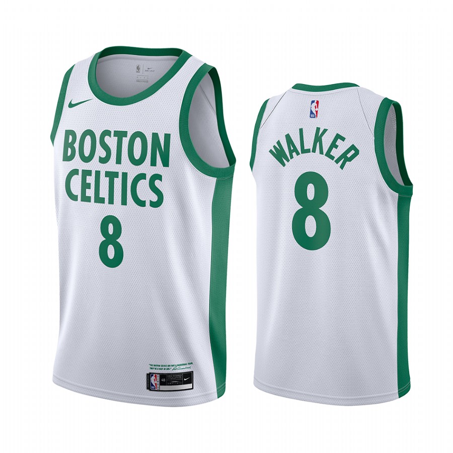 Personalized Celtics #8 Kemba Walker White NBA Swingman 2020-21 City Edition Jersey