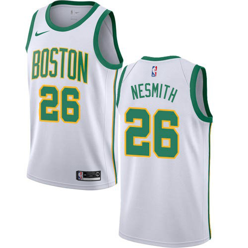 Personalized Celtics #26 Aaron Nesmith White NBA Swingman City Edition 2018 19 Jersey