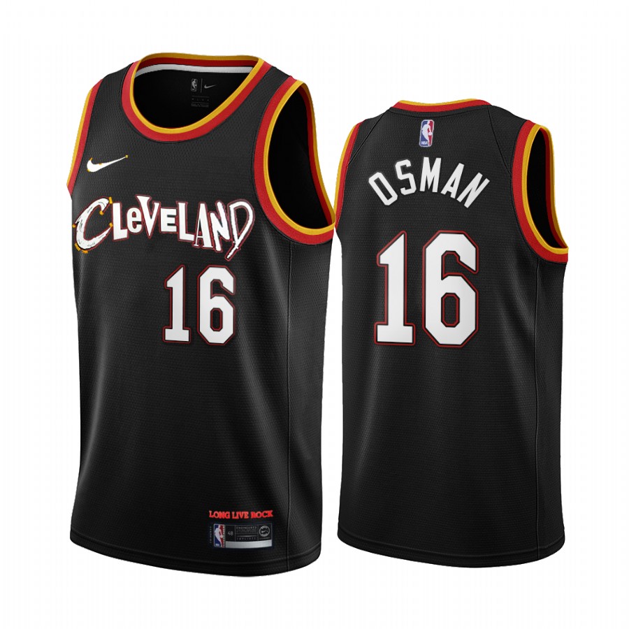 Personalized Cavaliers #16 Cedi Osman Black NBA Swingman 2020-21 City Edition Jersey