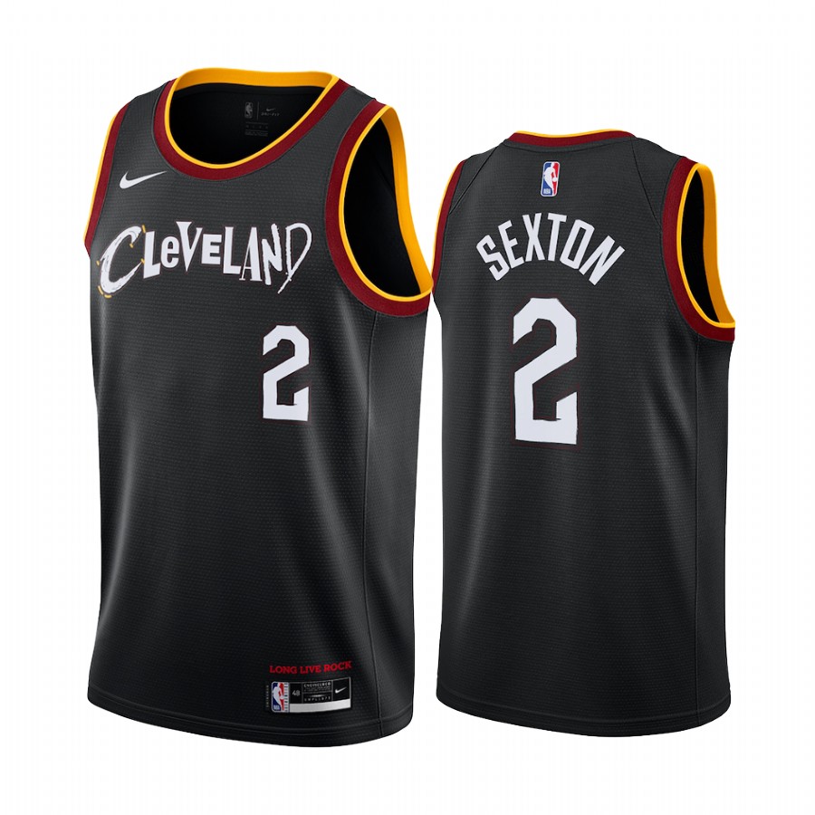 Personalized Cavaliers #2 Collin Sexton Black NBA Swingman 2020-21 City Edition Jersey