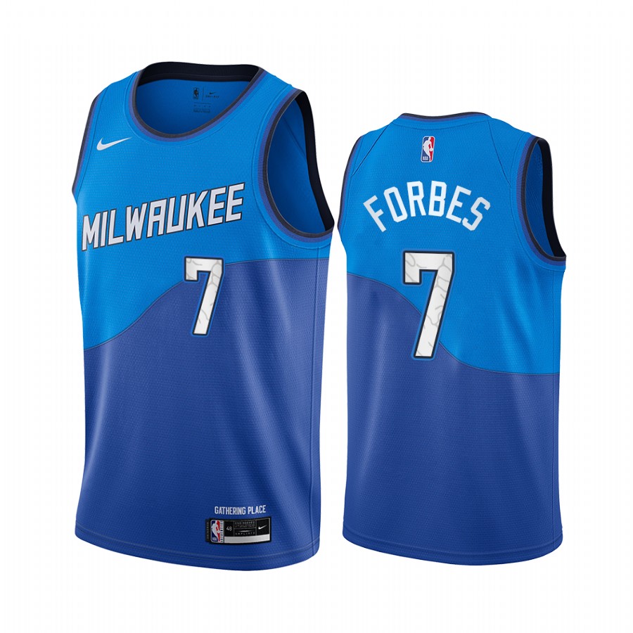 Personalized Bucks #7 Bryn Forbes Blue NBA Swingman 2020-21 City Edition Jersey