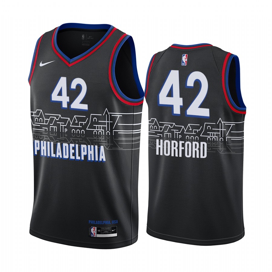 Personalized 76ers #42 Al Horford Black NBA Swingman 2020-21 City Edition Jersey